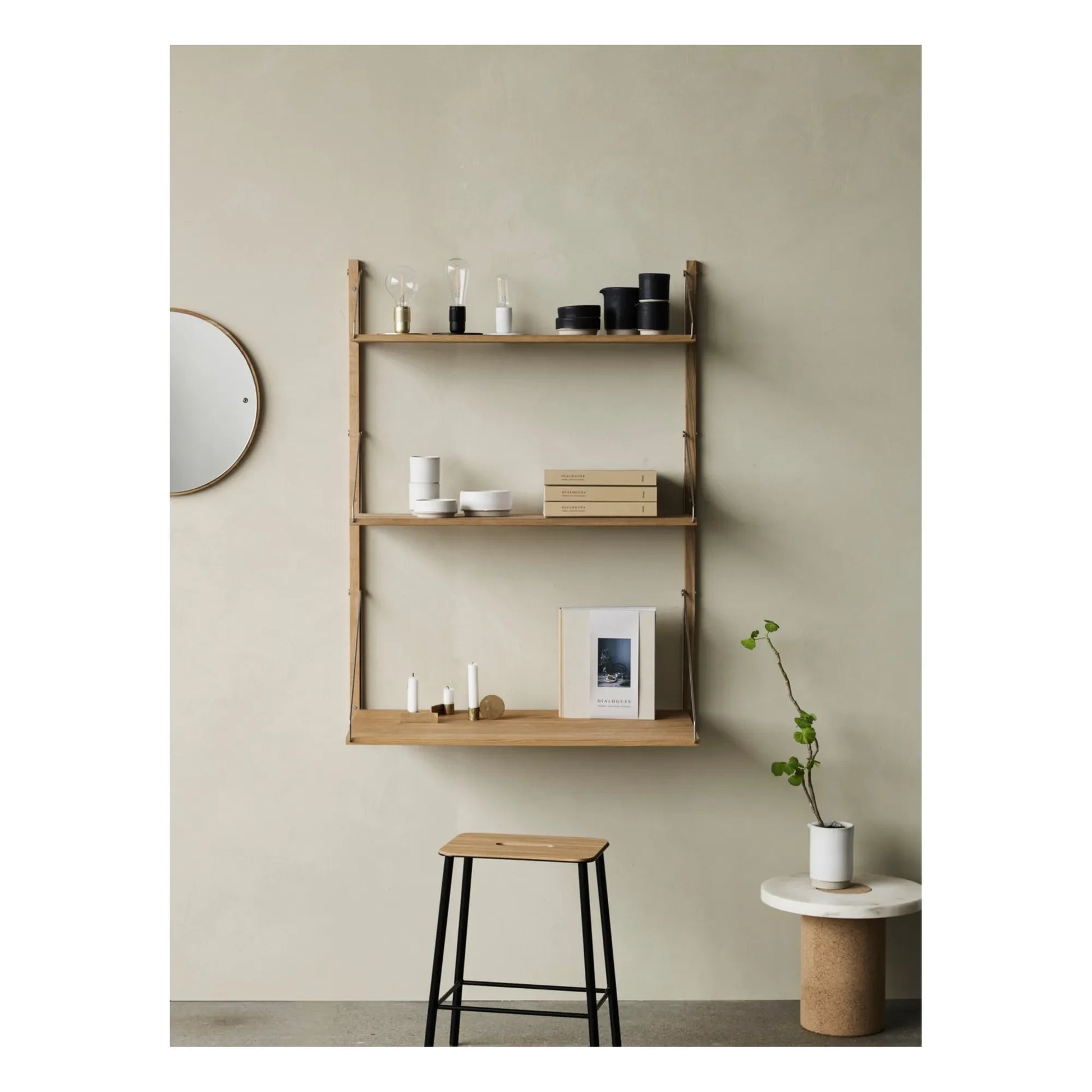 Frama - Adam Stool with Leather Seat | Black