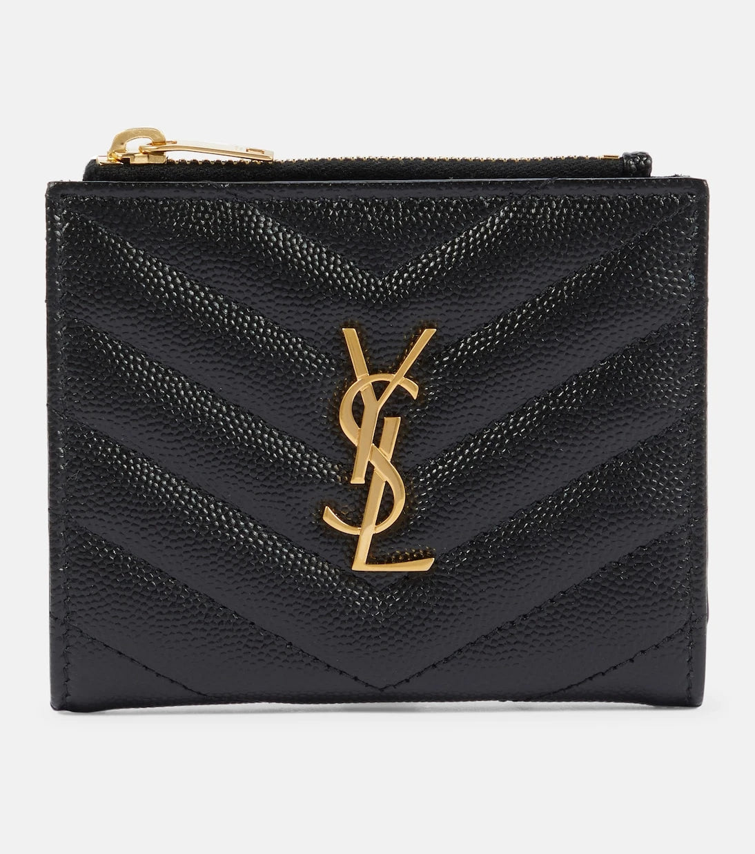 Saint Laurent - Monogram zipped leather wallet