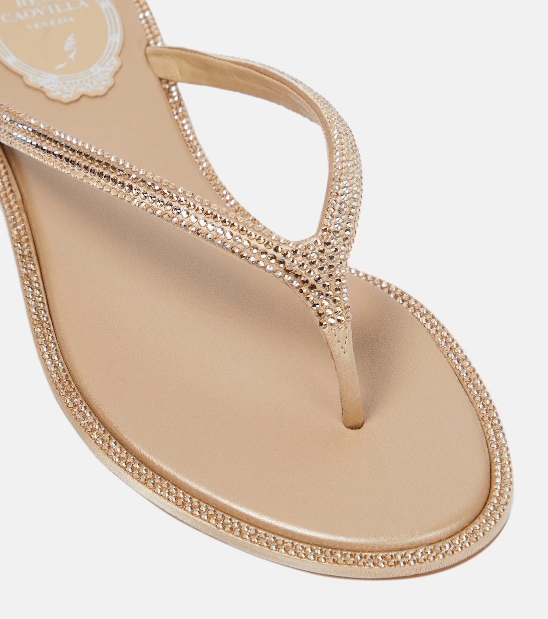 Rene Caovilla - Diana embellished satin thong sandals
