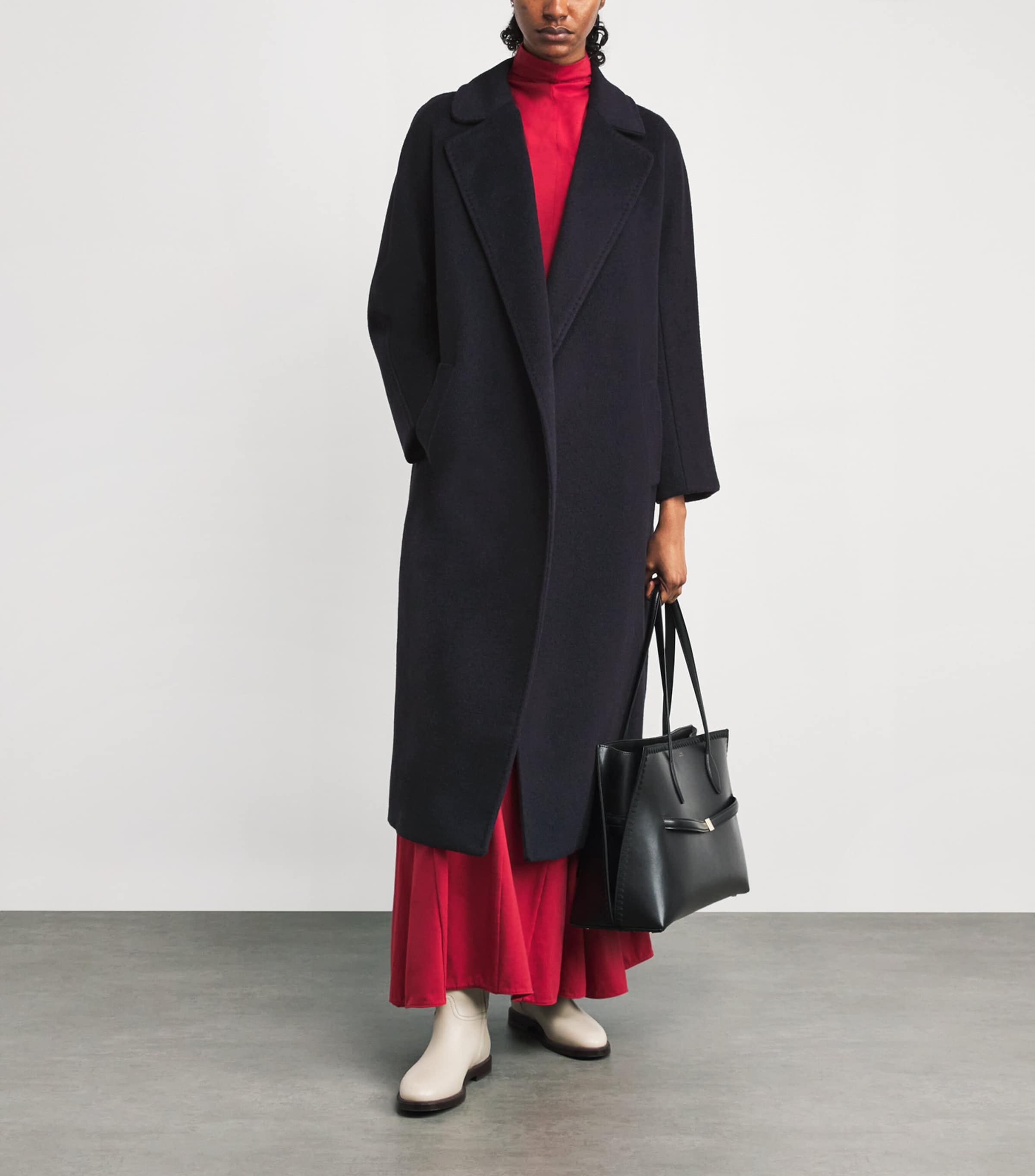 Weekend Max Mara Blue Wool-Alpaca-Blend Belted Coat