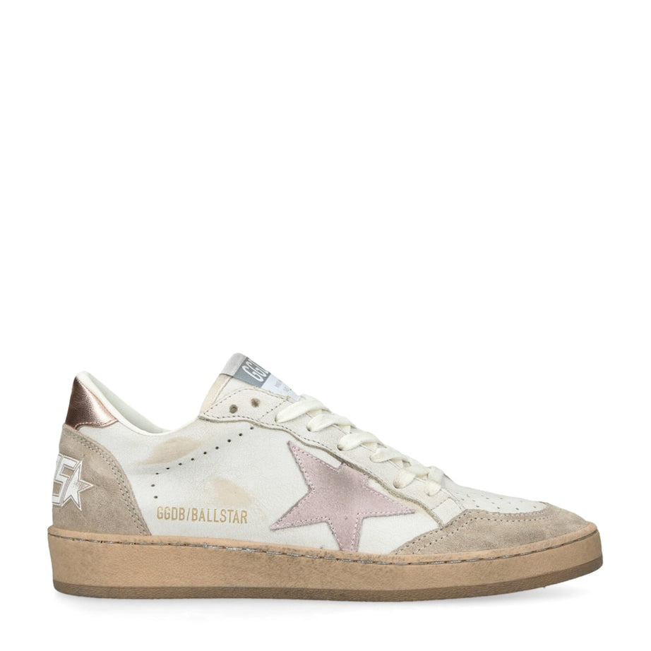 Golden Goose White Leather Ball Star Sneakers