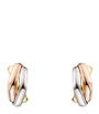 Cartier White, Rose and Yellow Gold Trinity Box Earrings
