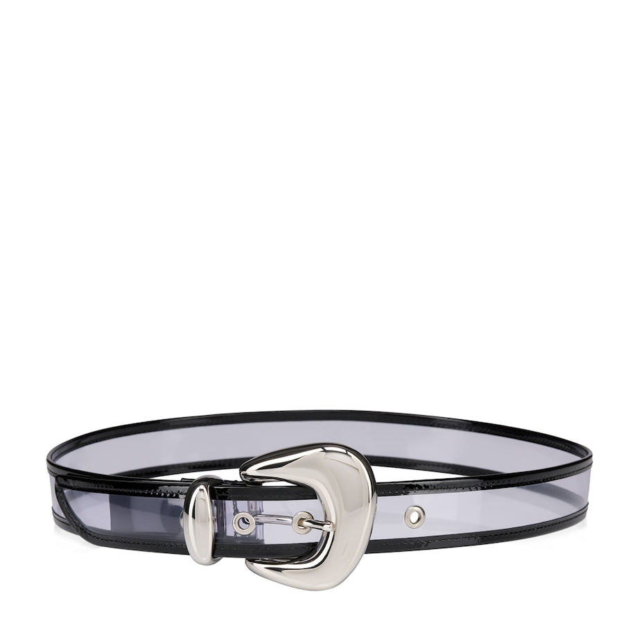 Christian Louboutin Black Bubble PVC Patent Leather Belt