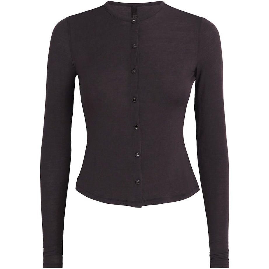 Skims Burgundy Sheer Modal Cardigan