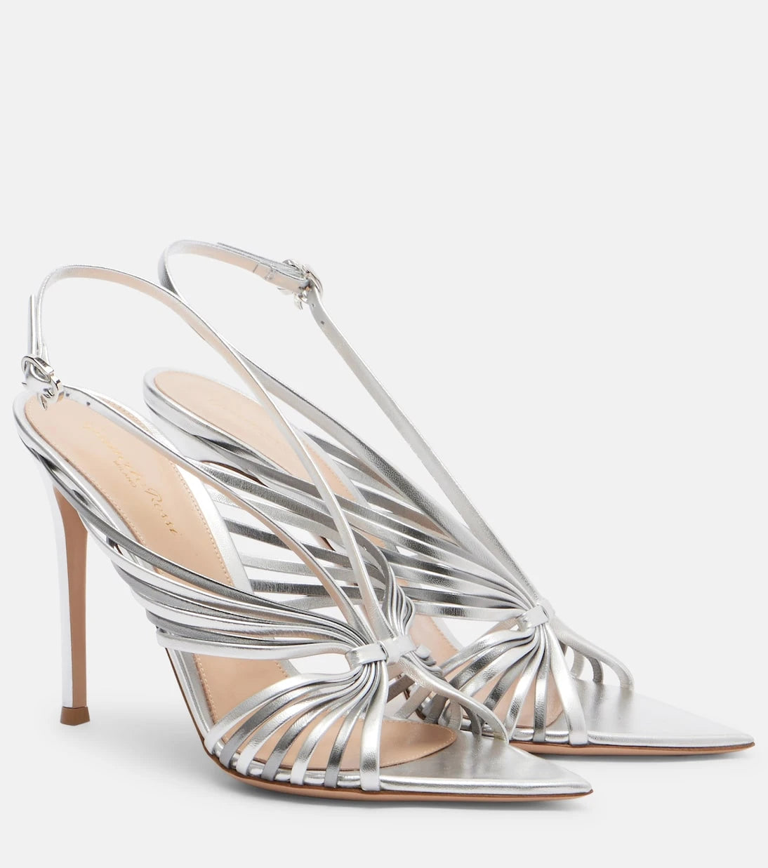 Gianvito Rossi - Metallic leather slingback sandals