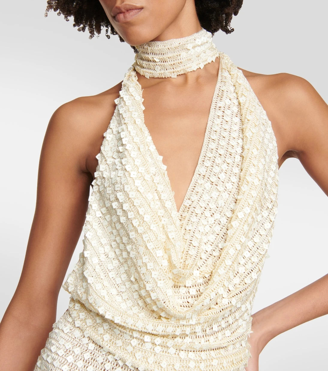 Aya Muse - Sequined halterneck maxi dress