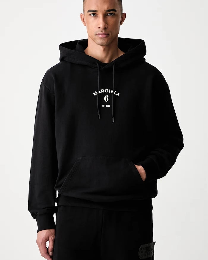 MM6 Maison Margiela erkek pamuklu kapüşonlu sweatshirt