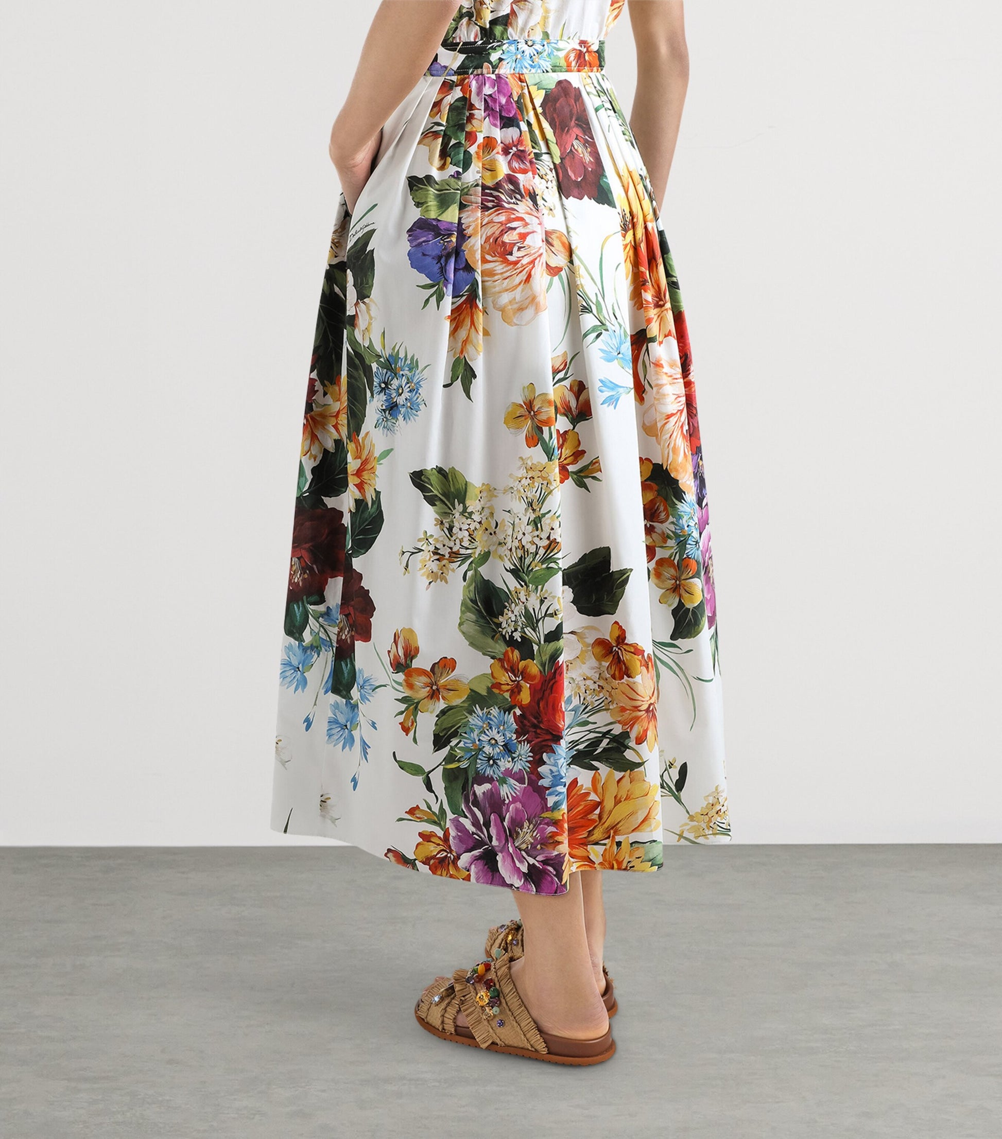 Dolce & Gabbana Multi Floral Midi Shirt Dress