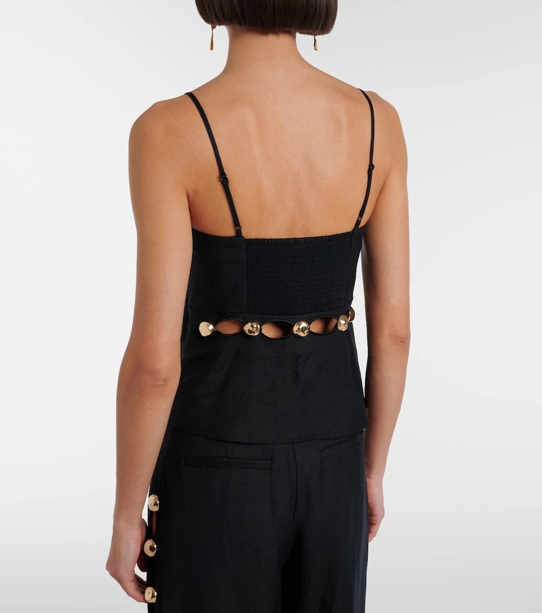 Simkhai - Cutout embellished linen-blend camisole