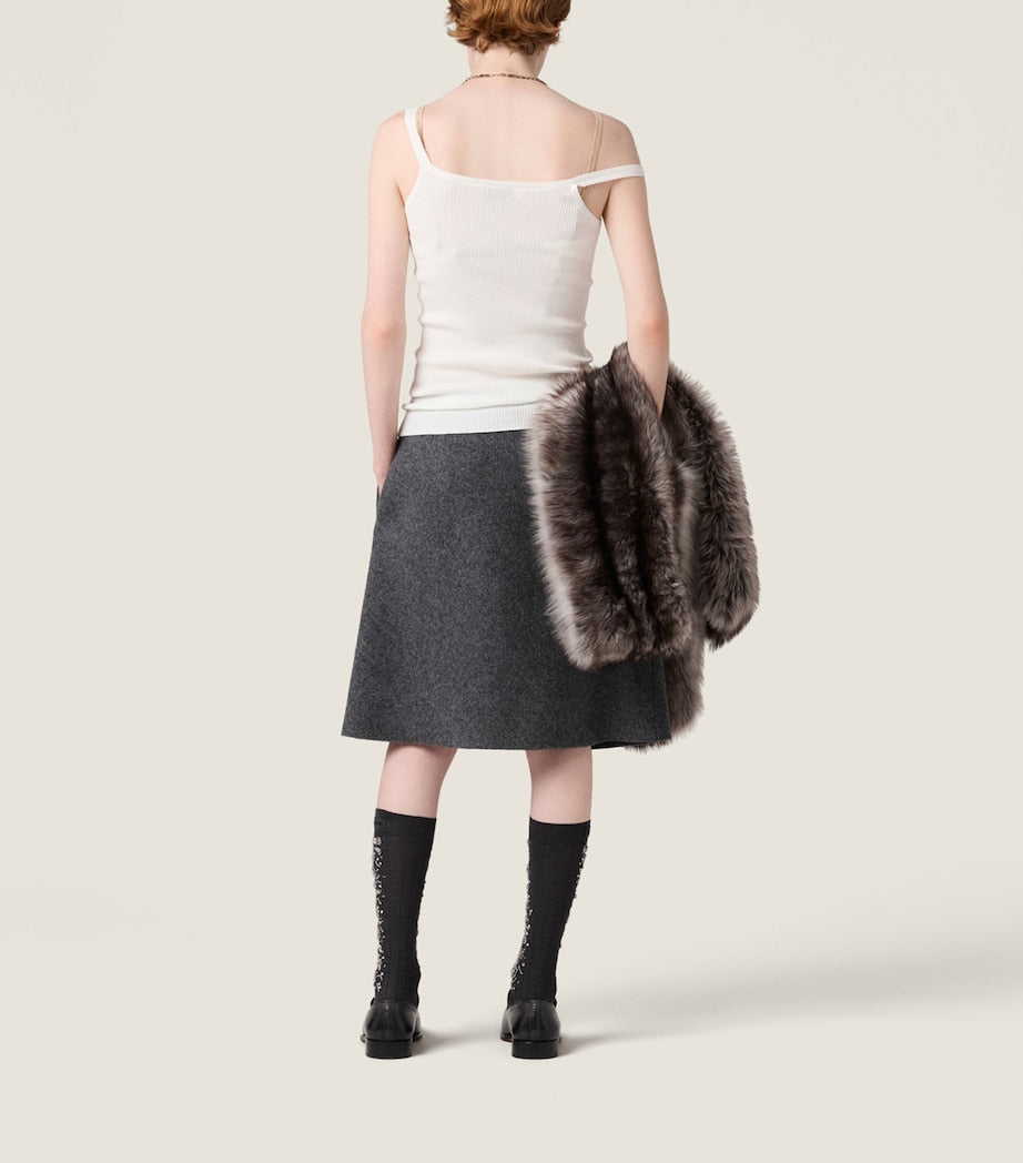 Cotton Knitted Logo Tank Top