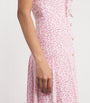 Alessandra Rich Silk Floral Pleated Midi Dress