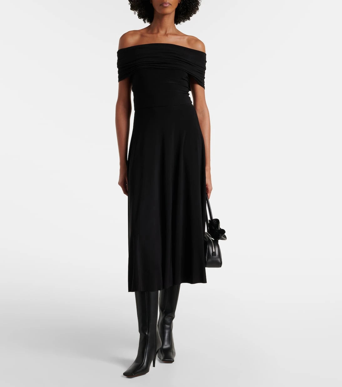 Norma Kamali - Draped off-shoulder midi dress