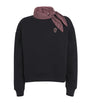 Claudie Pierlot Blue Tie-Neck Logo Sweatshirt