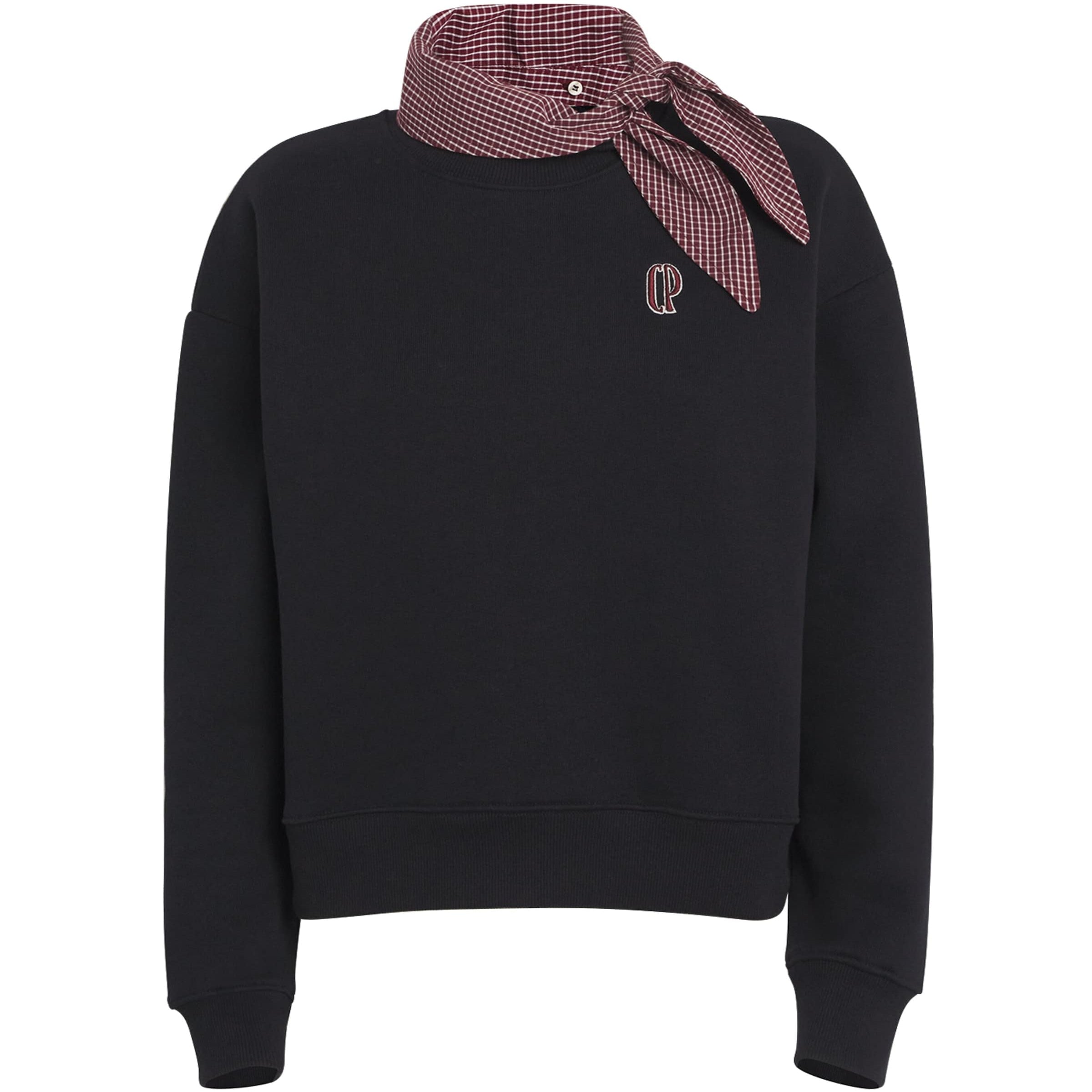 Claudie Pierlot Blue Tie-Neck Logo Sweatshirt