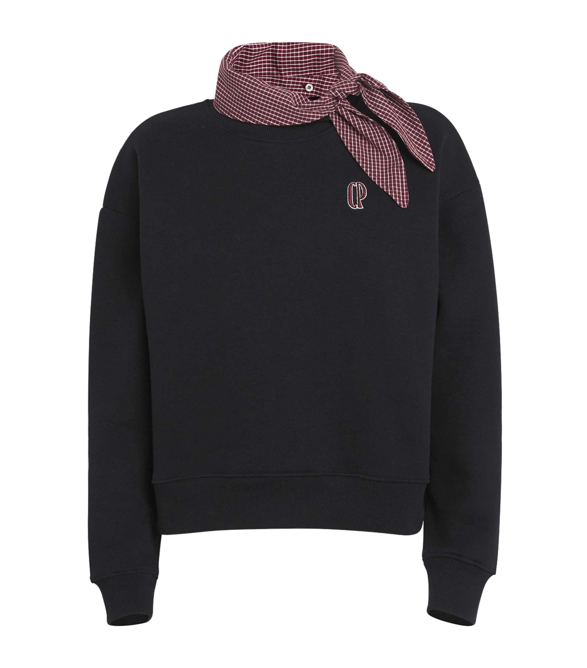 Claudie Pierlot Blue Tie-Neck Logo Sweatshirt