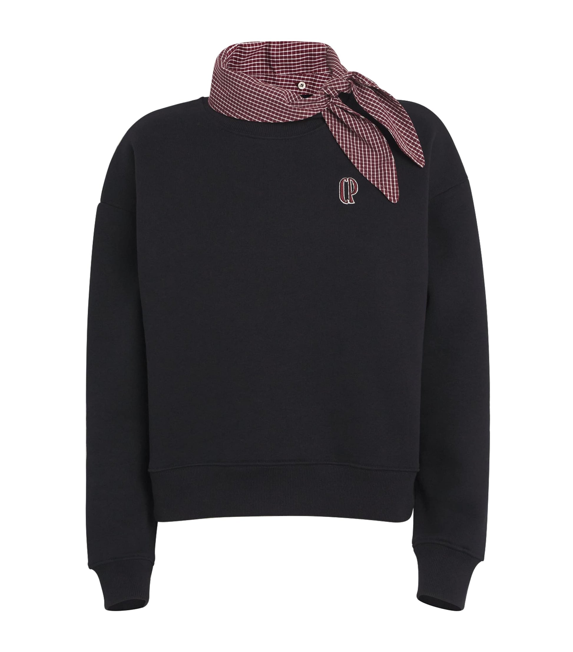 Claudie Pierlot Blue Tie-Neck Logo Sweatshirt