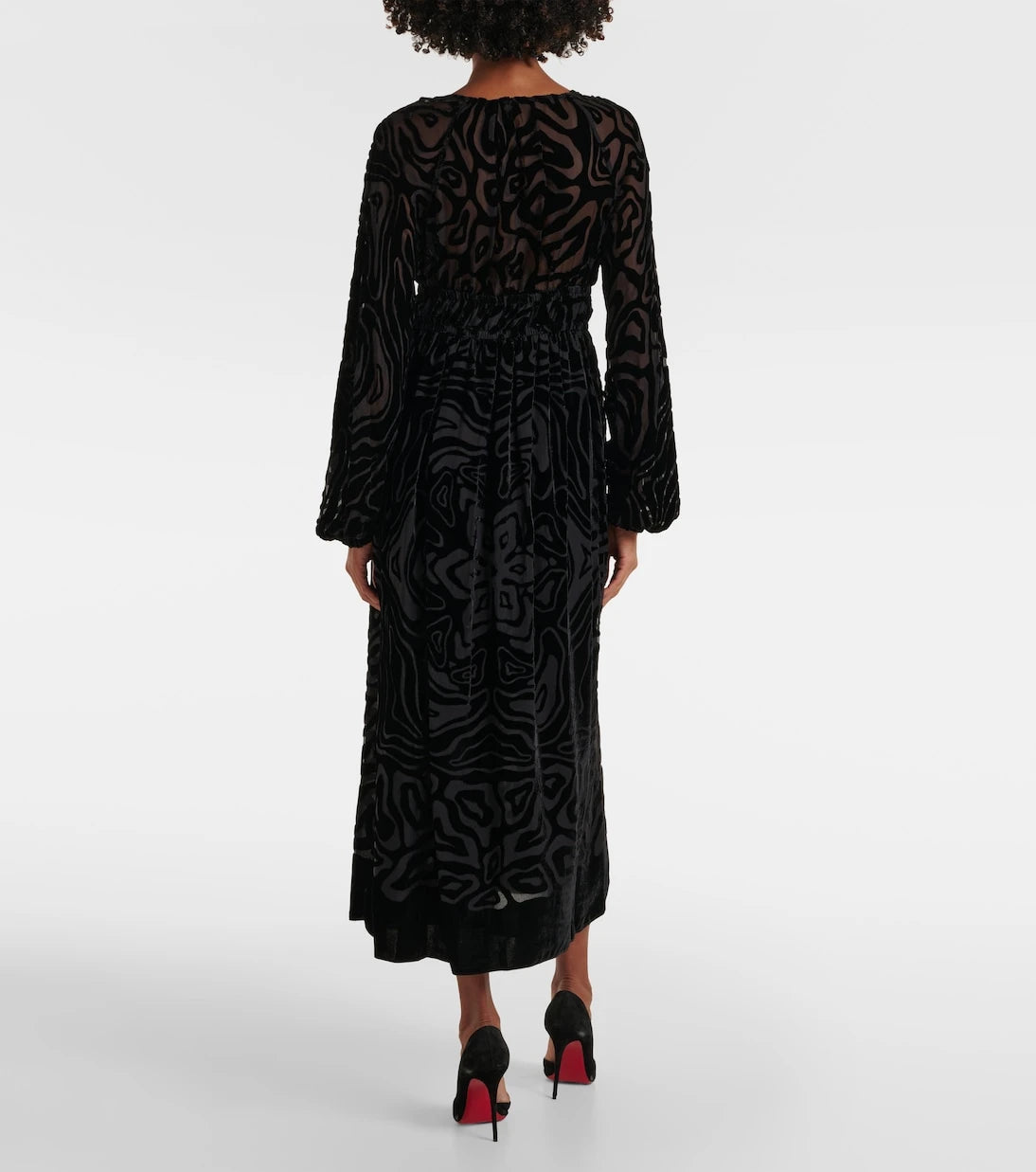 Ulla Johnson - Elora velvet and mesh midi dress