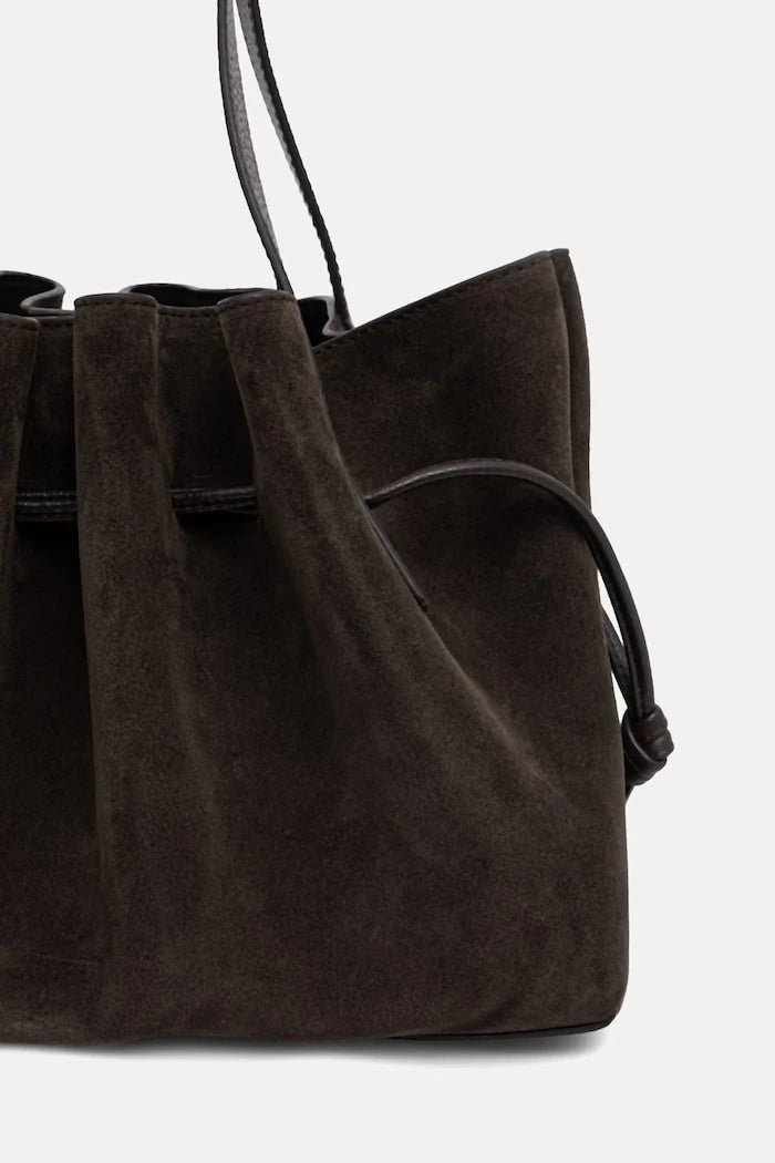 Yuzefi kadın süet hobo çanta SCALLOP SHOULDER