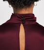 ESSE Studios Burgundy Silk Cowl-Neck Top