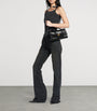 Black Croc-Embossed Calfskin Bel Air Clutch Bag
