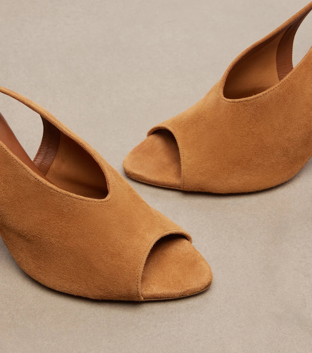 Aquazzura - Lais suede peep-toe slingback pumps