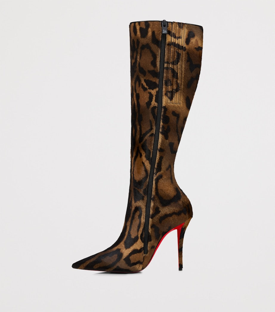 Christian Louboutin Miss Z Leather Pony Hair Knee-High Boots 100