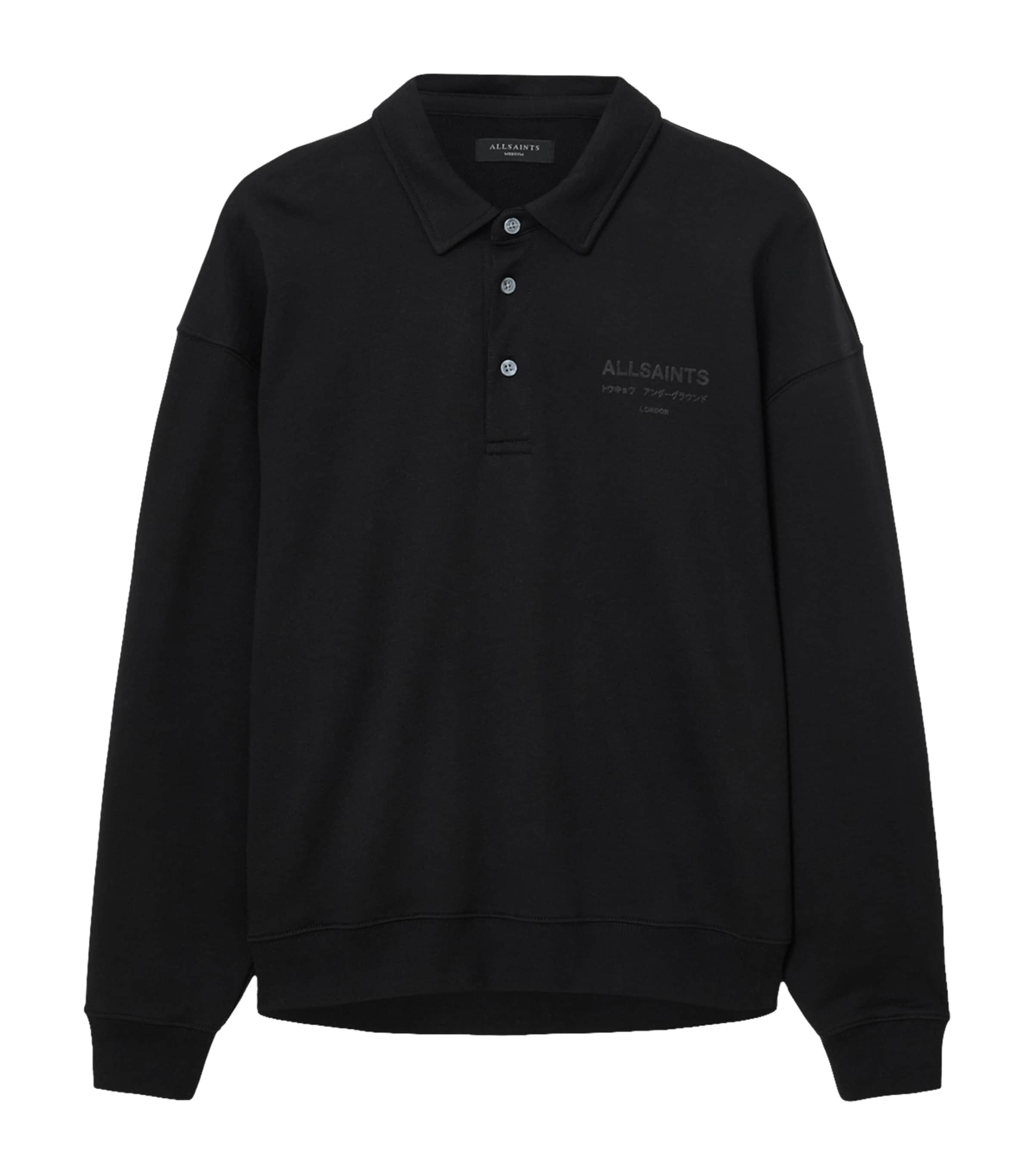 Black Cotton Xander Polo Sweatshirt