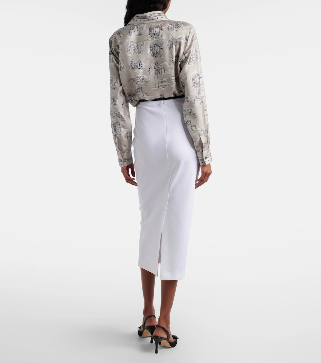 Max Mara - تنورة بيوما جيرسي بقصة قلم رصاص