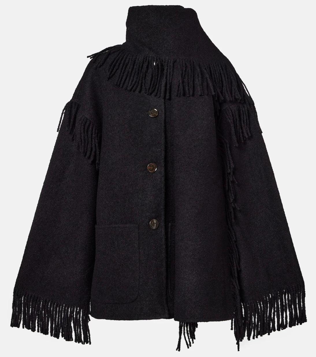 Toteme - Fringed scarf-detail wool-blend jacket
