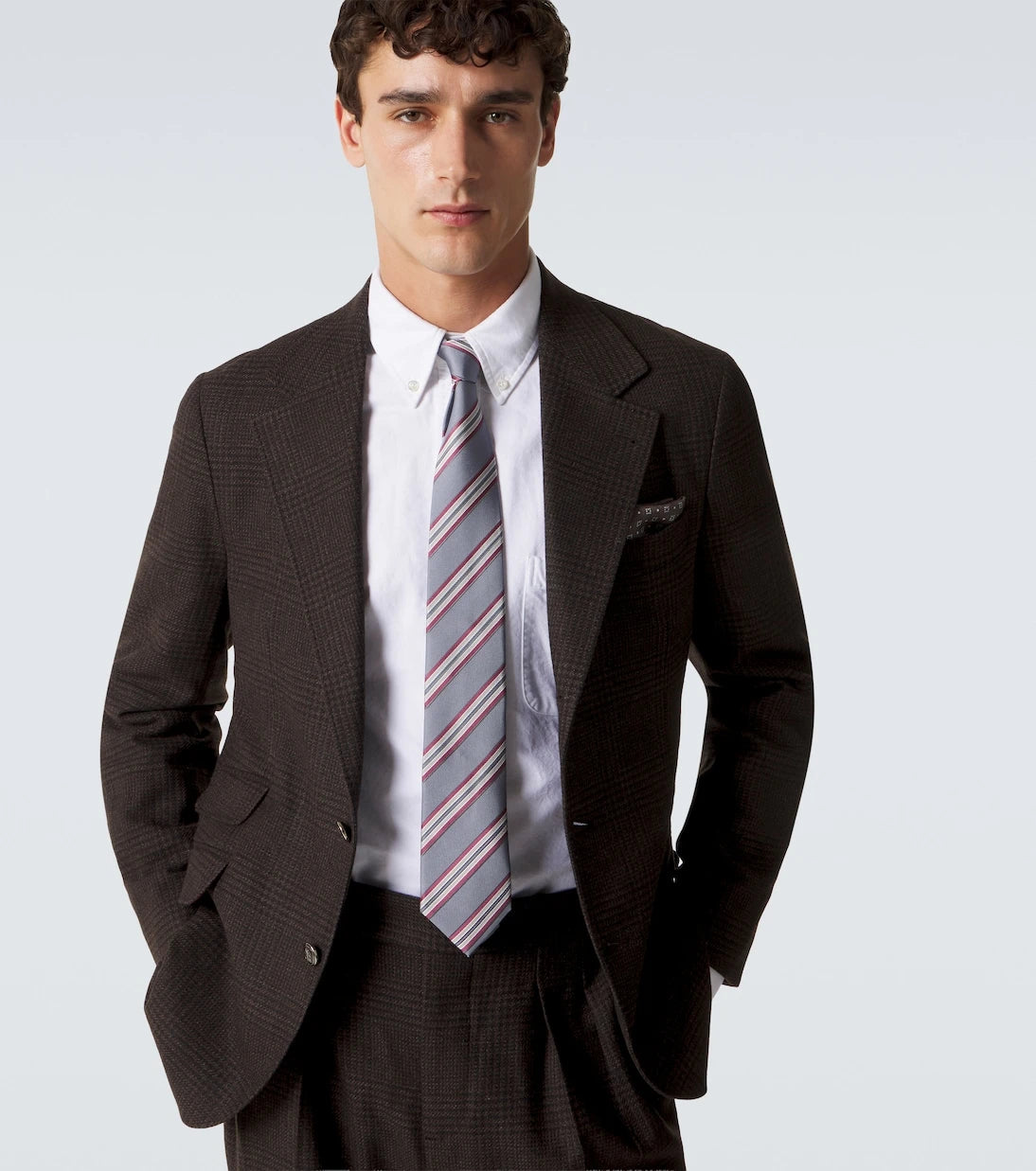 Brunello Cucinelli - Striped silk twill tie