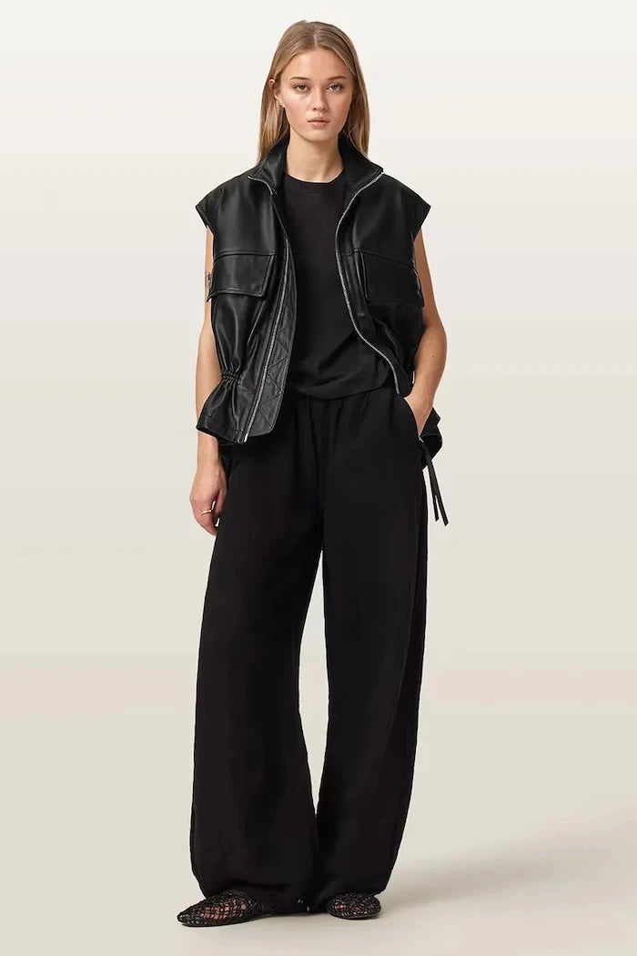 AllSaints елек дамски от кожа FLOR