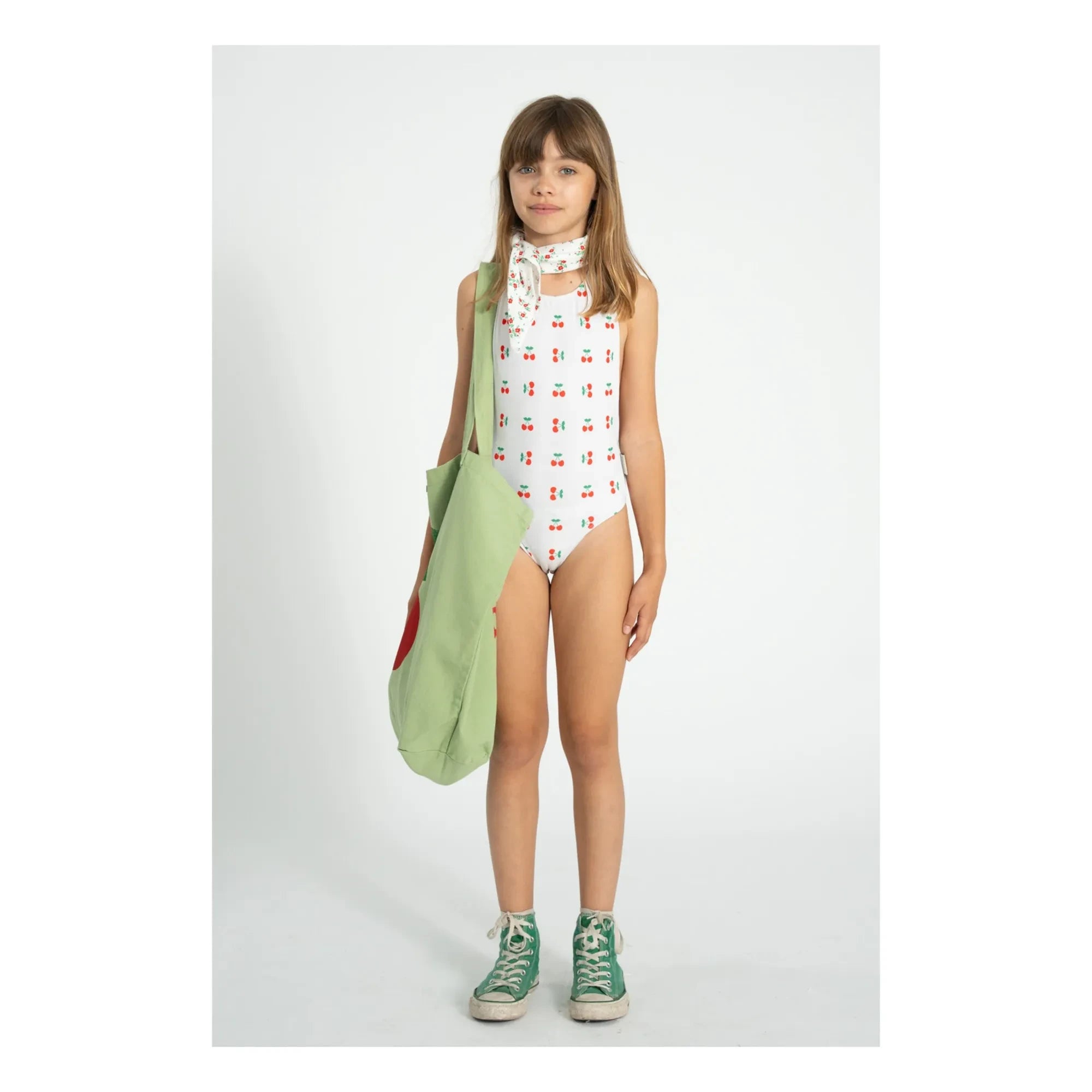 Piupiuchick - Ribbed Halter Swimsuit Cherry Recycled Fibers | Ecru