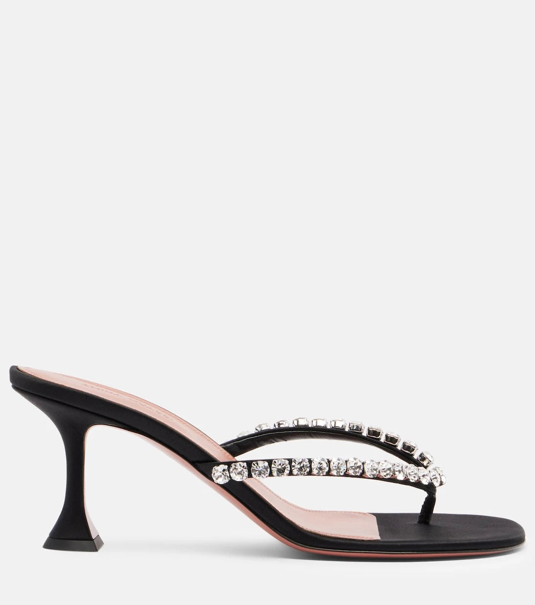 Amina Muaddi - Gigi embellished satin thong sandals