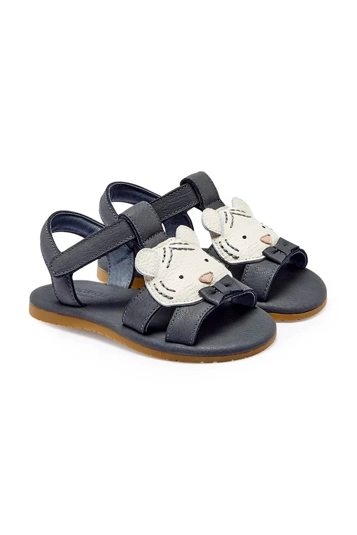 Donsje Çocuklar İçin Açık Topuklu Deri Dhalo Sandals Festive White Tiger