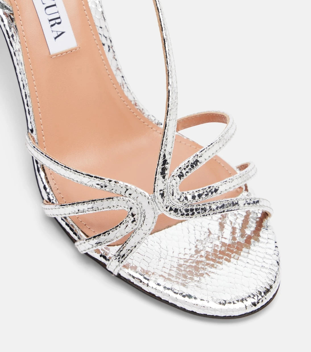 Aquazzura - Talk To Me 75 metallic leather sandals