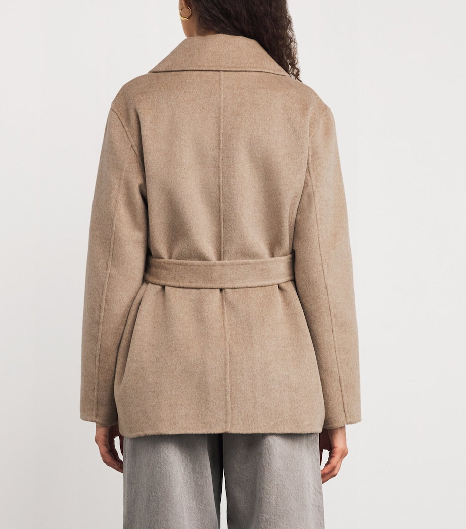 Claudie Pierlot White Wool-Blend Fringe Jacket