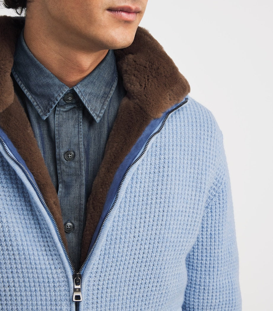 Cashmere-Mink Bomber Jacket A.13 SKY NATURALE