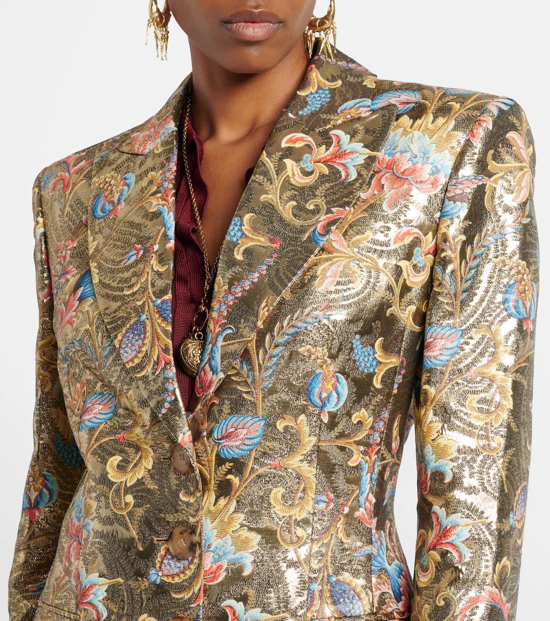 Etro - Printed lamé coat