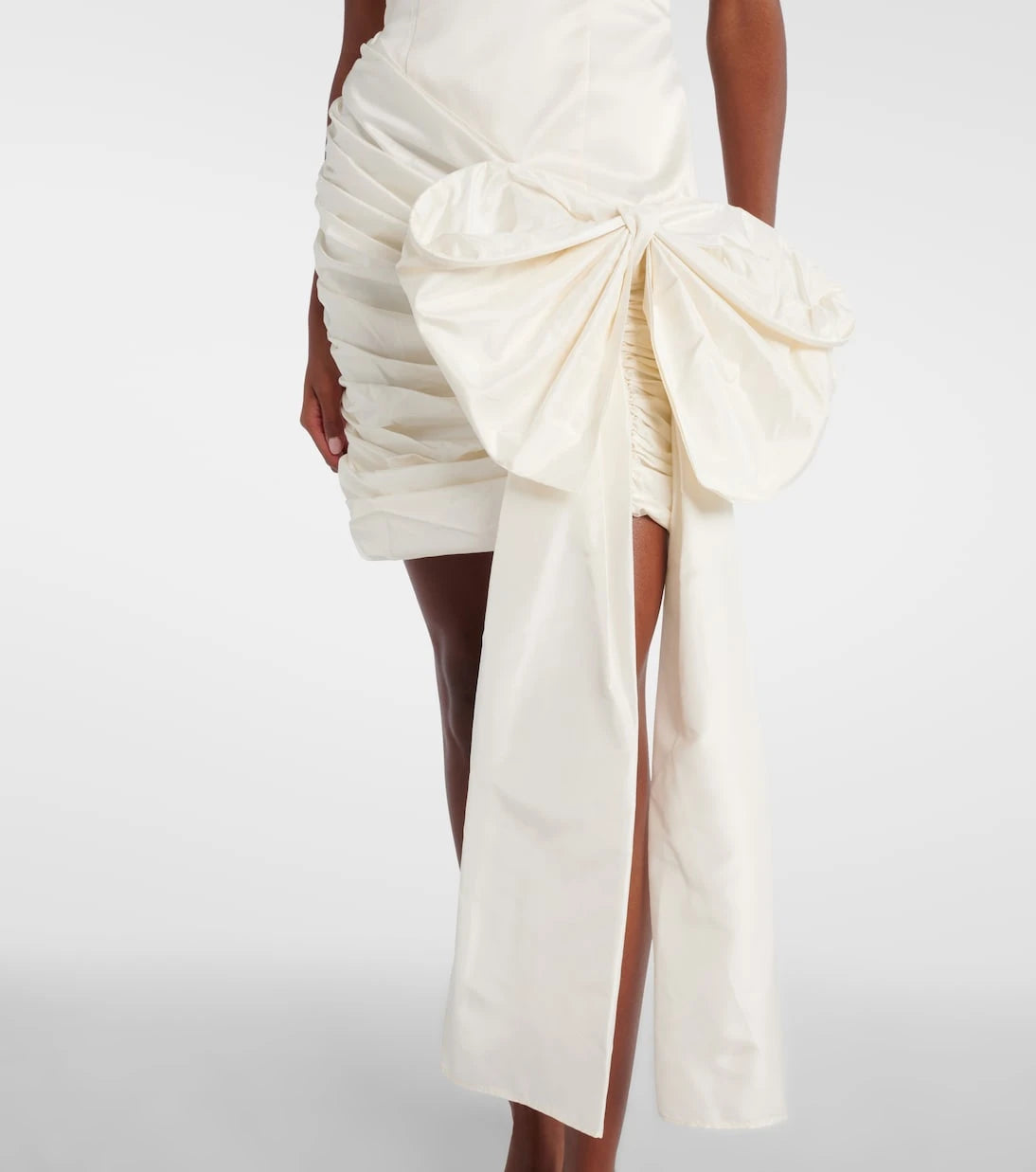 Rotate - Bow-detail halterneck satin minidress