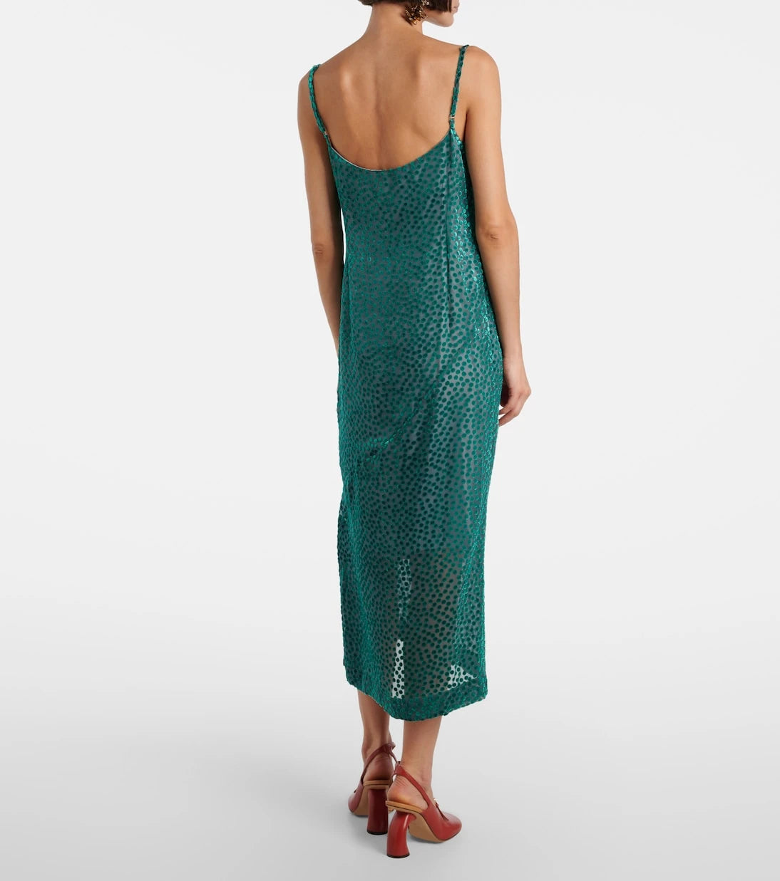 Dries Van Noten - Puantiye devore iç elbise