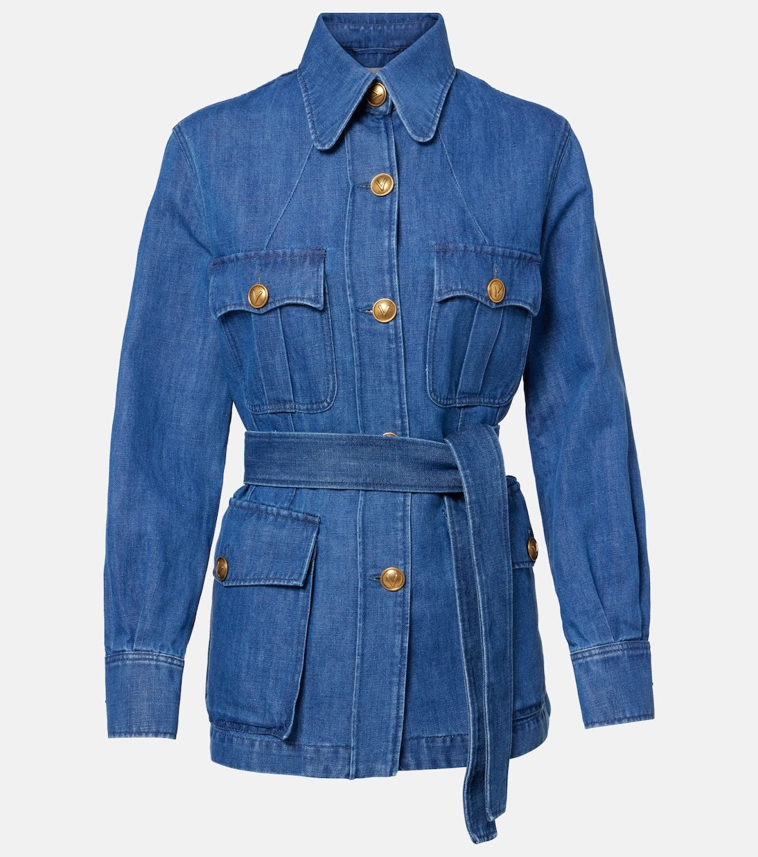 Valentino - Belted denim jacket