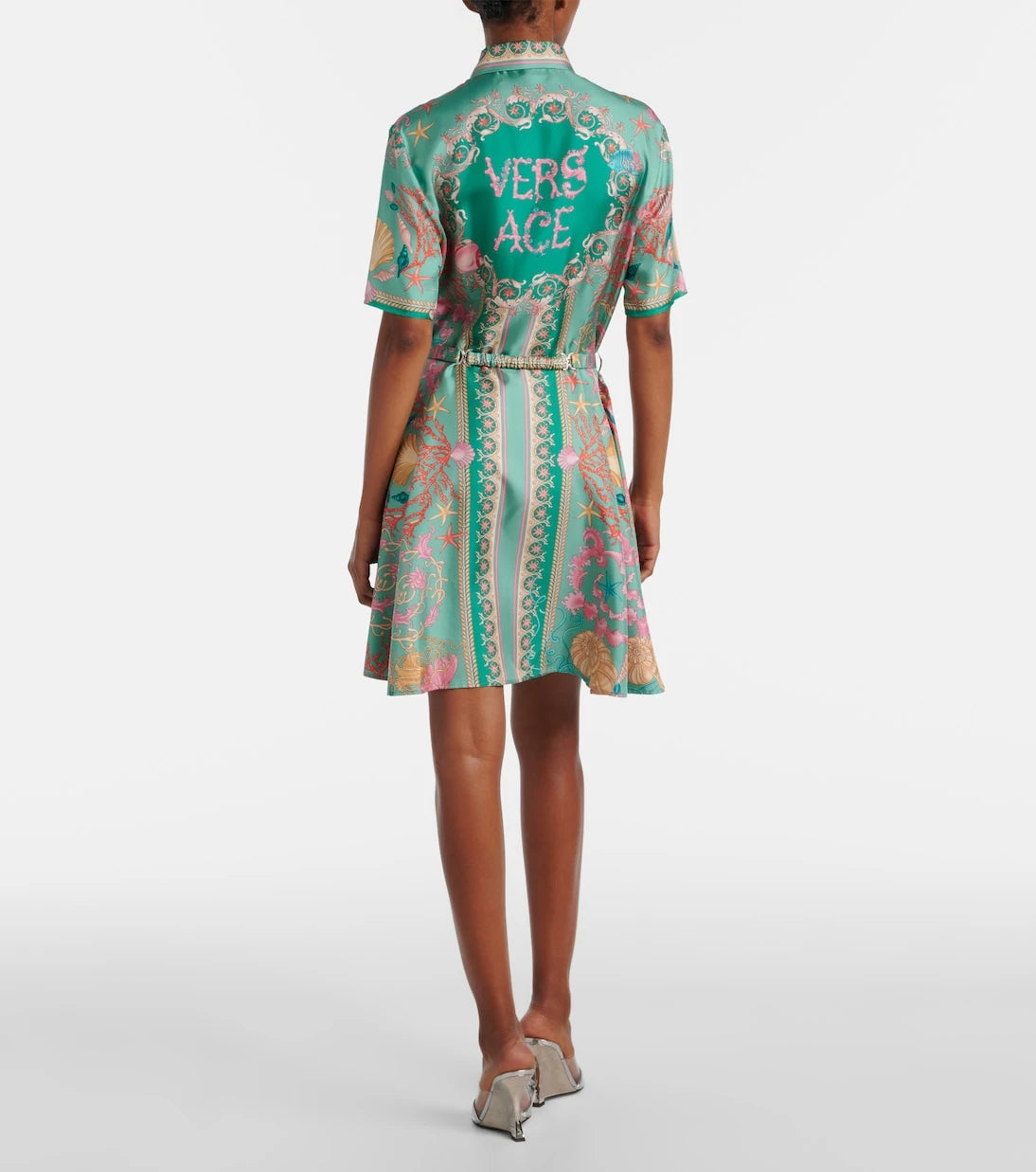 Versace - Underwater Barocco silk twill shirt dress