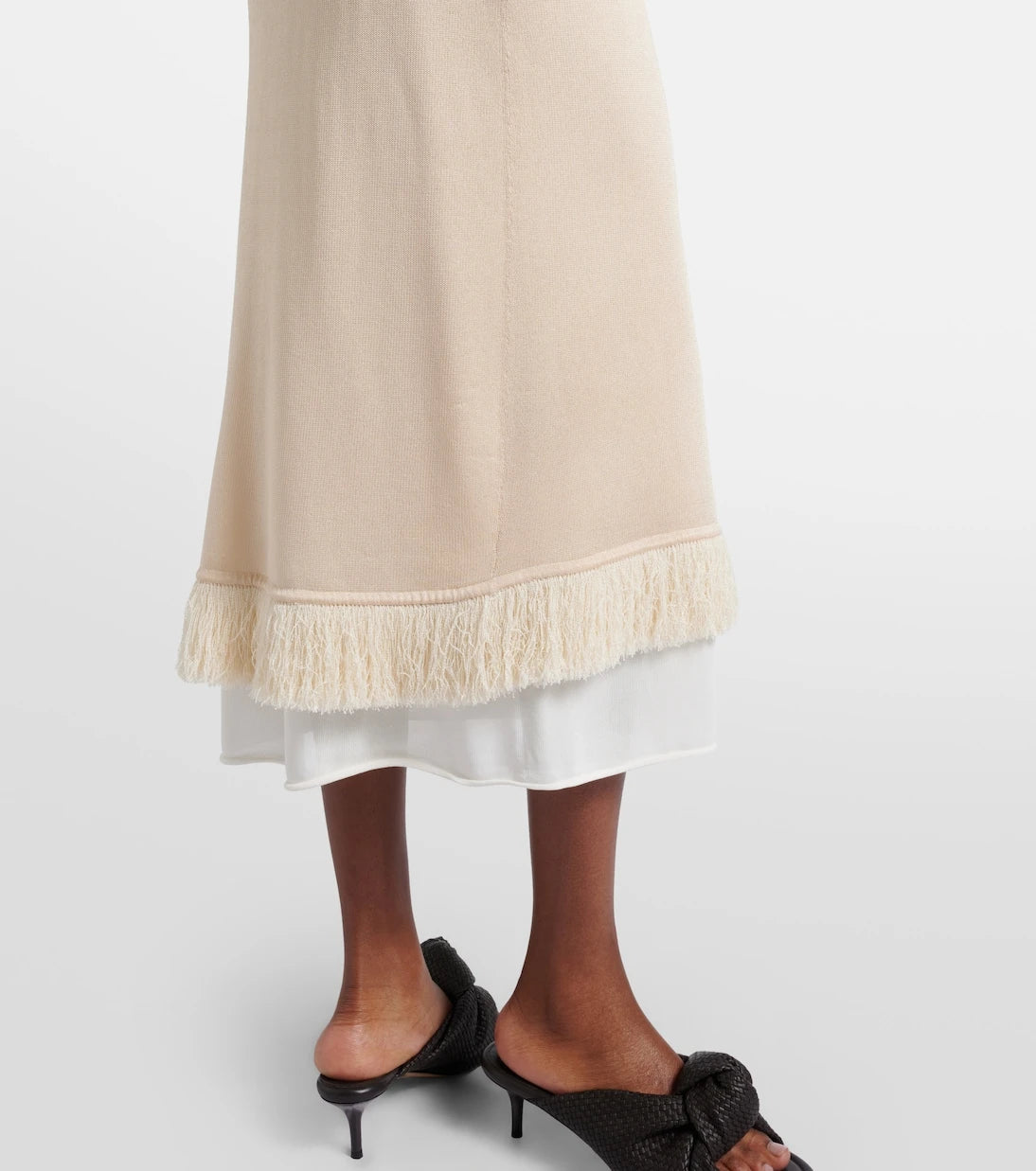 Bottega Veneta - Knitted silk midi skirt