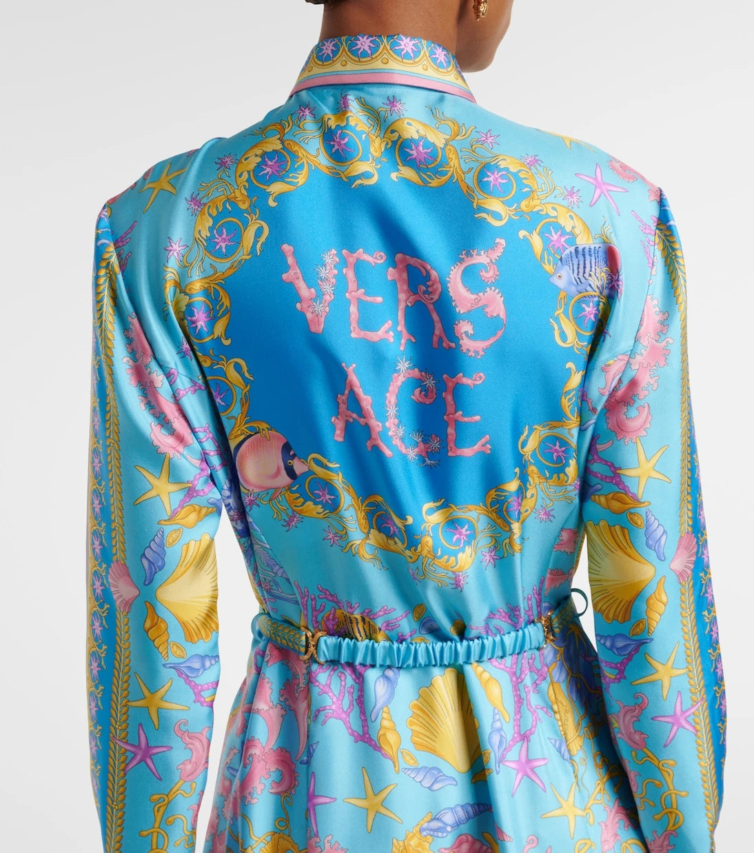 Versace - Underwater Barocco silk twill maxi dress