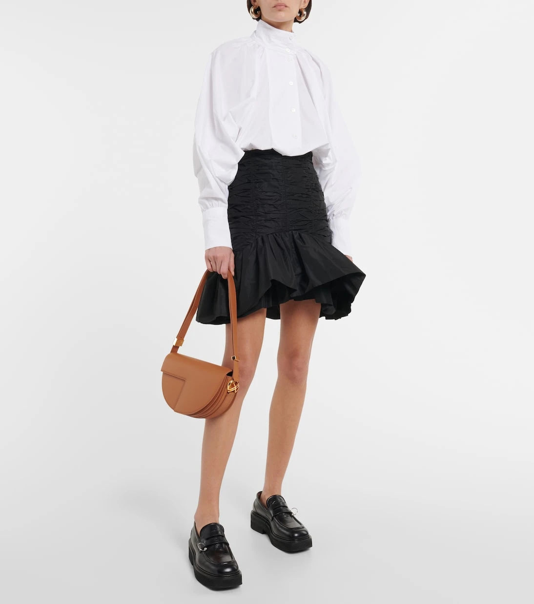 Patou - Ruched faille miniskirt