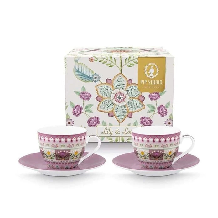 Pip Studio Lily & Lotus 120 ml Fincan ve Tabak Seti (2 Parça)