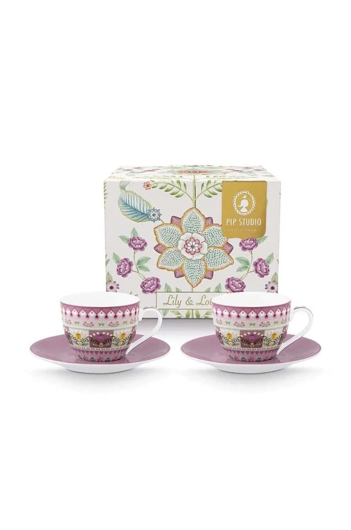 Pip Studio Lily & Lotus 120 ml Fincan ve Tabak Seti (2 Parça)