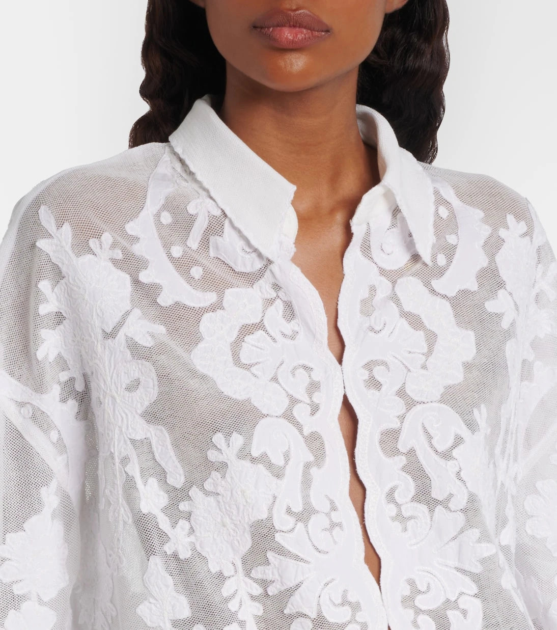 Juliet Dunn - Embroidered cotton shirt
