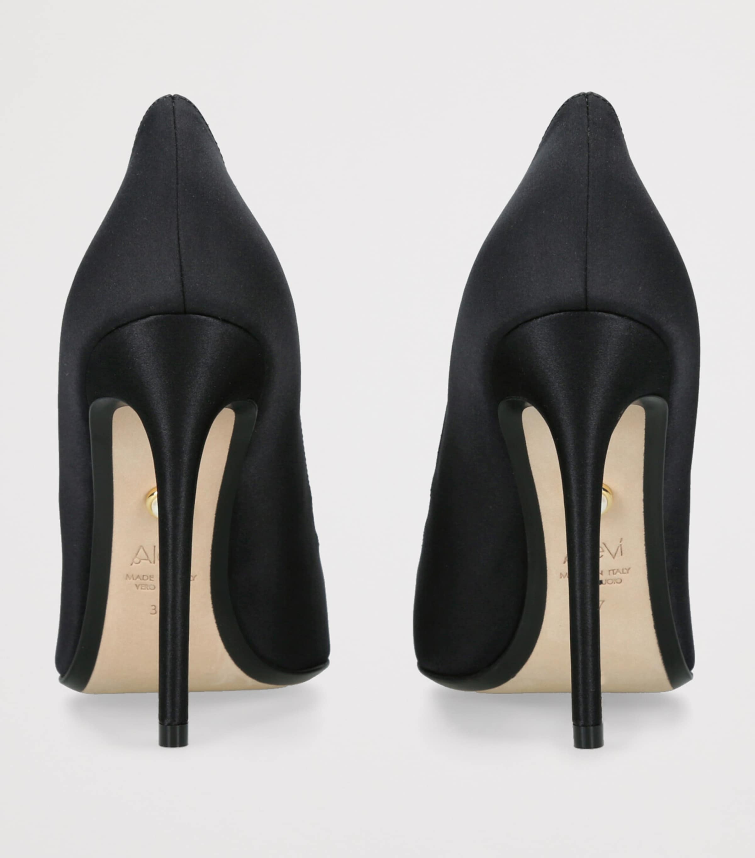 Alevi Black Satin Susi Pumps 110