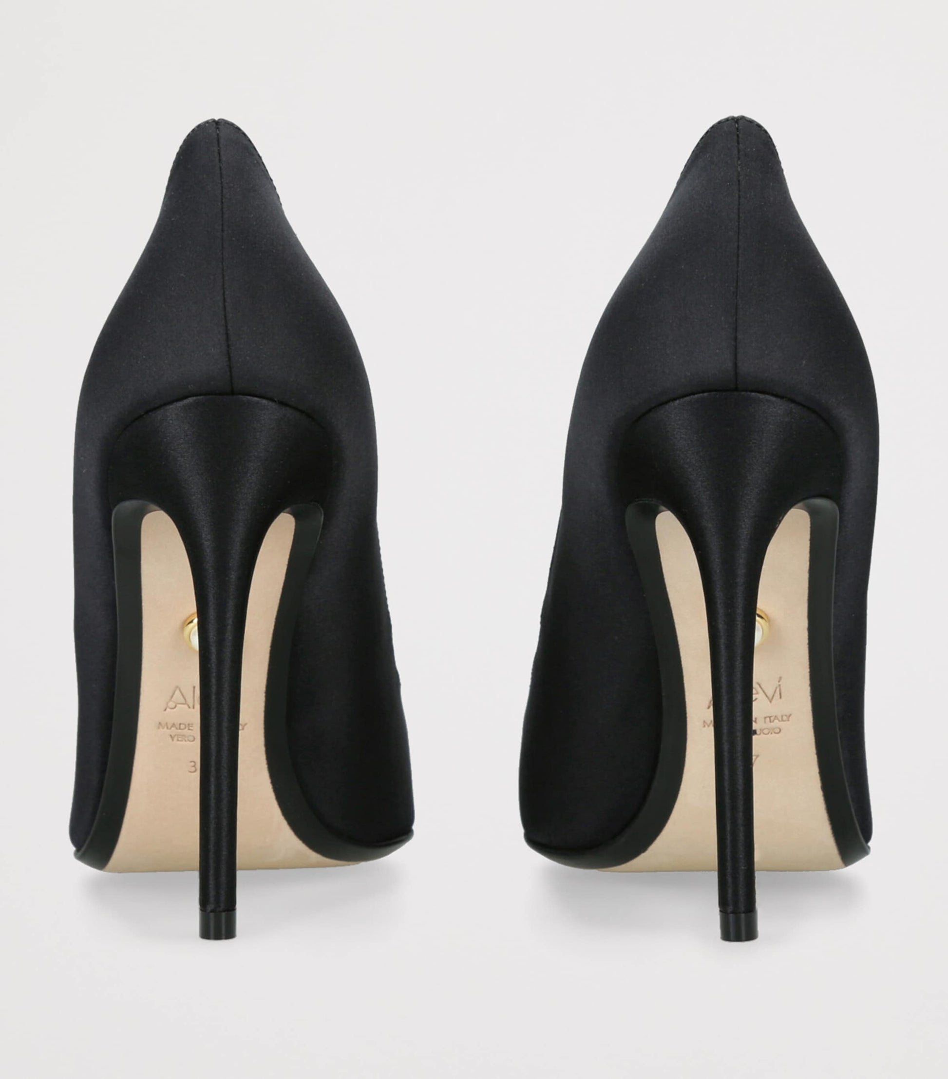Alevi Black Satin Susi Pumps 110